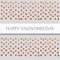 Saint valentines card with text and little golden hearts on grey background