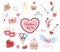 Saint Valentines day big vector set. Many various romantic objects. All elements are isolated.