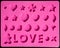 Saint Valentines pink icons
