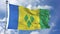 Saint Vincent and the Grenadines Flag in a Blue Sky