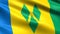 Saint Vincent and the Grenadines flag, with waving fabric texture
