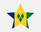 Saint Vincent and the Grenadines Star Flag. Vincy Star Shape Flag. Country National Banner Icon Symbol Vector