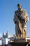Saint Vincent, statue in Miraduro de Santa Luzia, famous viewpoint of Lisbon, Portugal