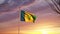 Saint Vincent waving sunset flag shows victory - animation video