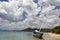 Sainte-Anne, Martinique - Graffiti on an abandoned beached sailboat in Pointe Marin beach