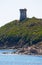 Sainte Lucie de Porto Vecchio, beach, Pinarello, Genoese Tower , France, Europe, summer, sailing