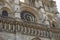 Saints in portal of Notre-Dame facade. Architecture sights of Paris.