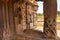 Saiva-dvara-pala and the sculpture of Ugra Narsimha on a pillar of the eastern mukha mandapa, Mallikarjuna Temple, Pattadakal temp