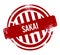 Sakai - Red grunge button, stamp