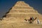 Sakkara Pyramid known as Step Pyramid first pyramid of Egypt with camel