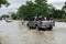 SAKON NAKHON, THAILAND - JULY 29, 2017 : Streets water flooded w