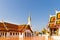 Sakon Nakhon, Thailand - September 1, 2020: Buddhists visit Phra That Choeng Chum Temple.