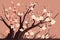 Sakura branch cherry blossoming flower tree, japan spring flowers background