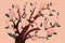 Sakura branch cherry blossoming flower tree, japan spring flowers background