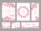Sakura cards. Cherry blossom wedding invitation. Pink japanese chinese floral postcard. Greeting with flowers, save date