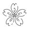 Sakura line icon. Linear Japanese cherry blossom symbols isolated on a white background. Spring vector illustration