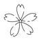 Sakura line icon. Linear Japanese cherry blossom symbols isolated on a white background. Spring vector illustration