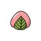 Sakura mochi doodle icon, vector illustration