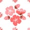 Sakura pattern. The continual blooming sakura flowers represented everlasting renewal life