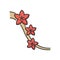 Sakura RGB color icon. Cherry blossom on tree branch. Traditional japanese hanami. Springtime seasonal blooming flower
