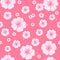 Sakura spring flowers in bloom seamless pattern. Chinese japanese seasonal garden with botanical magnolia pink pastel floral