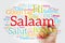 SALAAM Hello Greeting in Persian,Farsi word cloud in different languages of the world with marker