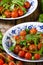 Salad of arugula and cherry tomatoes
