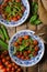 Salad of arugula and cherry tomatoes