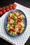 Salad with avocado, cherry tomatoes and corn
