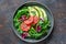 Salad with avocado and grapefruit. Healthy eating. Vegetarian food