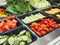 Salad Bar Fresh Vegetables Sliced Cucumber Tomato Healthy food