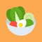 Salad in bowl, food and gastronomy set, flat icon