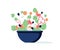 Salad bowl. Green salad with peppers, tomato, cucumber, mushrooms, olives. Vector. Green salad of fresh vegetables