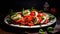 Salad Caprese with tomato, mozzarella and basil