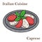 Salad Caprese with tomato, mozzarella and basil, italian food