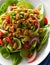 salad with chicken, vegetables and beans , Ai Generated