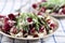 Salad with chicory radicchio and asparagus