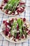 Salad with chicory radicchio and asparagus