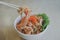 Salad crab stick mix with fresh vegetable and shrimp egg