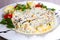 Salad with crab surimi