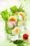 Salad with cucumber,radish and egg