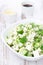 Salad with cucumber, tofu and sesame seeds