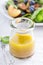 Salad dressing with olive oil and vinegar