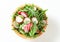 Salad greens with sliced radish