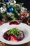 salad with herring is a traditional dish for Christmas