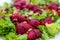 Salad with lettuce with fresh strawberry