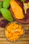 Salad mango papaya banana passion fruit