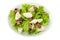 Salad mushrooms with mozzarella on the plate