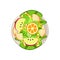 Salad with Oranges and Apple Served Food. Vector