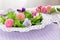 Salad pansy daisy flowers fork